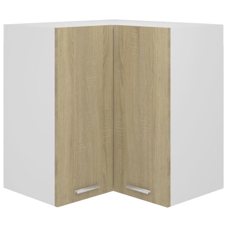 vidaXL Hanghoekkast Lyon 57x57x60 cm bewerkt hout sonoma, Huis en Inrichting, Keuken | Keukenelementen, Bruin, Nieuw, Verzenden