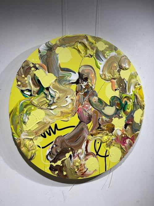Vladinsky (1988) - Chaotic Posture on Round Canvas, Antiek en Kunst, Kunst | Schilderijen | Modern