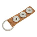 Fako Bijoux - Sleutelhanger - Leder - Click Buttons - Bruin, Sieraden, Tassen en Uiterlijk, Verzenden, Nieuw