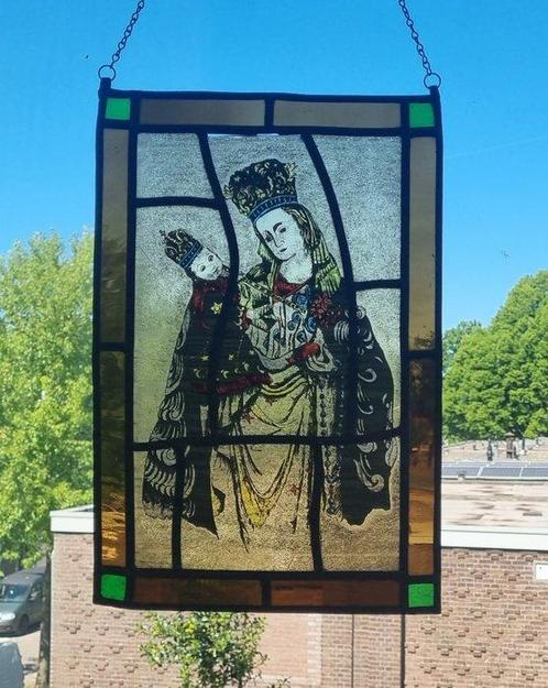 Icoon - glas-in-lood, Antiek en Kunst, Antiek | Boeken en Bijbels