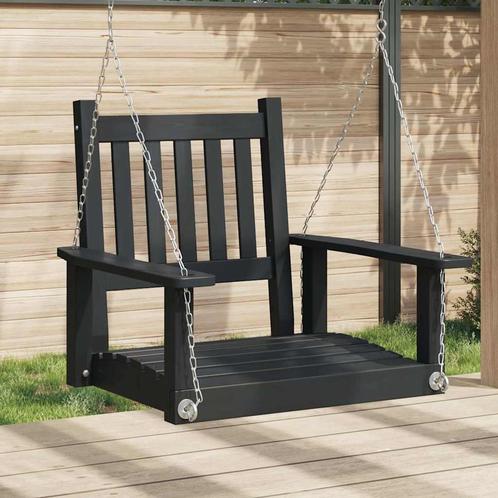 vidaXL Tuinschommelstoel met metalen kettingen massief, Tuin en Terras, Tuinbanken, Nieuw, Hout, Verzenden
