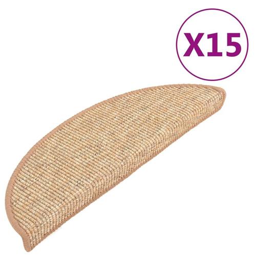 vidaXL Trapmatten zelfklevend 15 st 56x17x3 cm lichtbruin, Doe-het-zelf en Verbouw, Ladders en Trappen, Nieuw, Verzenden
