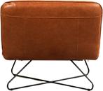 Leren brede design fauteuil zonder armleuning - Echt leer, I, Huis en Inrichting, Fauteuils, Nieuw, Ophalen of Verzenden, 75 tot 100 cm