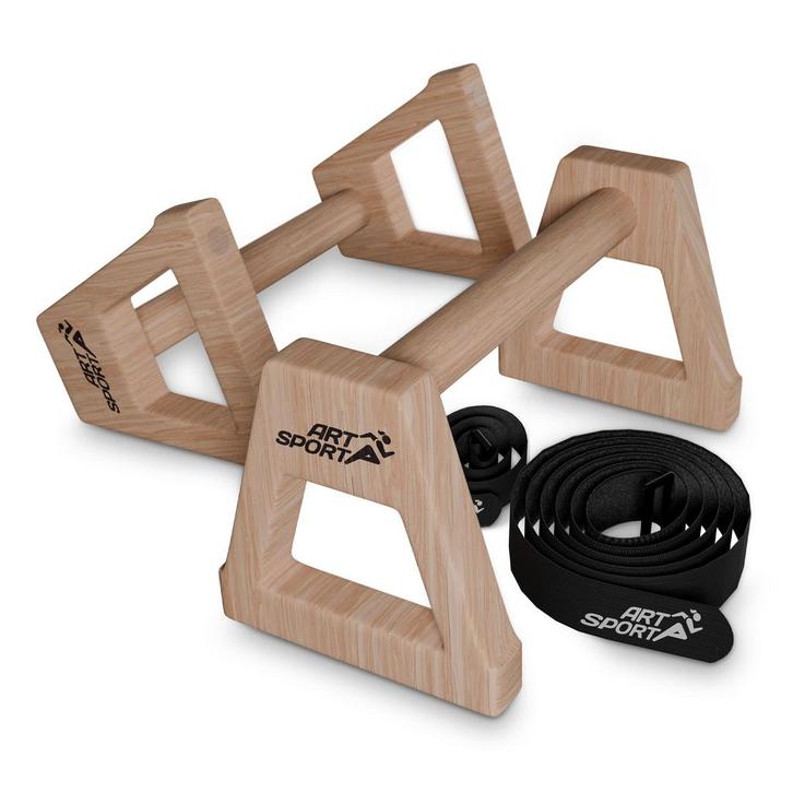 Houten opdrukstangen - XXL - 39x20x20 cm, Sport en Fitness, Fitnessmaterialen, Nieuw, Verzenden