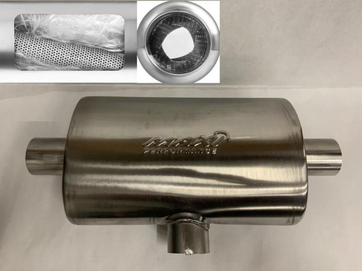 MAX Spiral Straight Flo Performance rvs uitlaat demper 2,5, Auto-onderdelen, Overige Auto-onderdelen, Nieuw, Ophalen of Verzenden