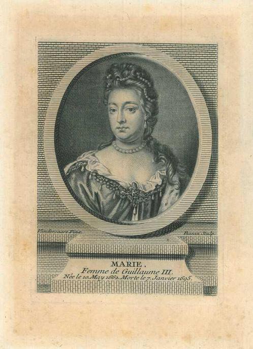 Portrait of Mary II of England, Antiek en Kunst, Kunst | Etsen en Gravures