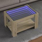 vidaXL Salontafel met LED 73x53x45 cm bewerkt hout sonoma, Verzenden, Nieuw, Overige houtsoorten, 50 tot 100 cm