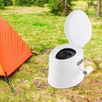 Chemisch toilet - Camping toilet - Draagbaar - Wit - COSTWAY, Caravans en Kamperen, Verzenden, Zo goed als nieuw