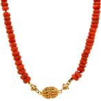 Bloedkoraal collier met gouden sluiting 14 krt, Sieraden, Tassen en Uiterlijk, Kettingen, Ophalen of Verzenden, Nieuw