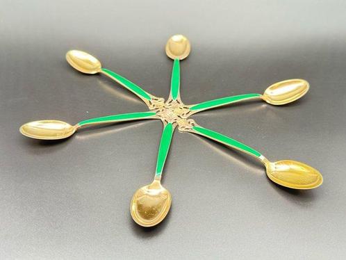 Lepel (6) - Emaille - Zilveren lepels, Antiek en Kunst, Antiek | Goud en Zilver