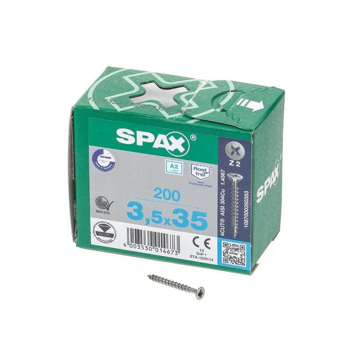 Spax Spaanplaatschroef platverzonken kop RVS pozidriv, Doe-het-zelf en Verbouw, IJzerwaren en Bevestigingsmiddelen, Ophalen of Verzenden