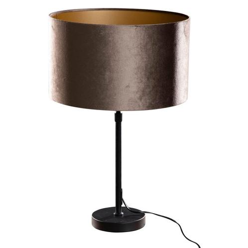 Tafellamp zwart met velours kap groen 35cm - Parte, Huis en Inrichting, Lampen | Tafellampen, Nieuw, Overige materialen, 50 tot 75 cm