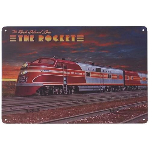 Metalen plaatje - Trein - The Rocket NIEUW, Huis en Inrichting, Woonaccessoires | Tekstborden en Spreuken, Nieuw, Ophalen of Verzenden