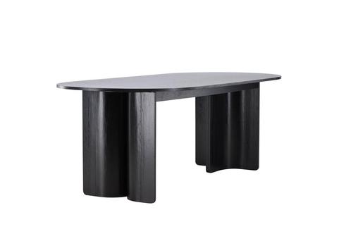 Ovale Eettafel Tyson 220x100 cm Eikenhout Zwart Fineer Jorn, Huis en Inrichting, Tafels | Eettafels, Nieuw, Verzenden