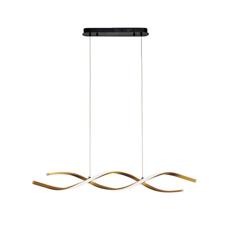 Langwerpige LED Hanglamp Goud Golfvorm – 3 Kleurig, Huis en Inrichting, Lampen | Hanglampen, Nieuw, Verzenden