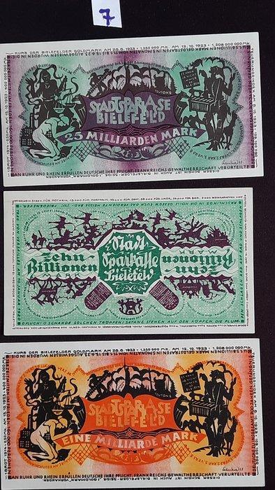 Duitsland. - Bielefeld - 1 Billion Mark, 10 Billion Mark, 25, Postzegels en Munten, Munten | Nederland