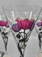 Handbemalte Likörgläser mit floraler Jugendstil-Malerei –, Antiek en Kunst