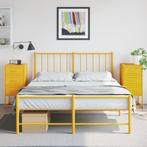 vidaXL Nachtkastjes 2 st 36x39x78 cm staal mosterdgeel, Huis en Inrichting, Slaapkamer | Nachtkastjes, Verzenden, Nieuw, Metaal of Aluminium
