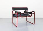 Knoll - Marcel Breuer - Fauteuil - Rode en zwarte Wassily, Antiek en Kunst