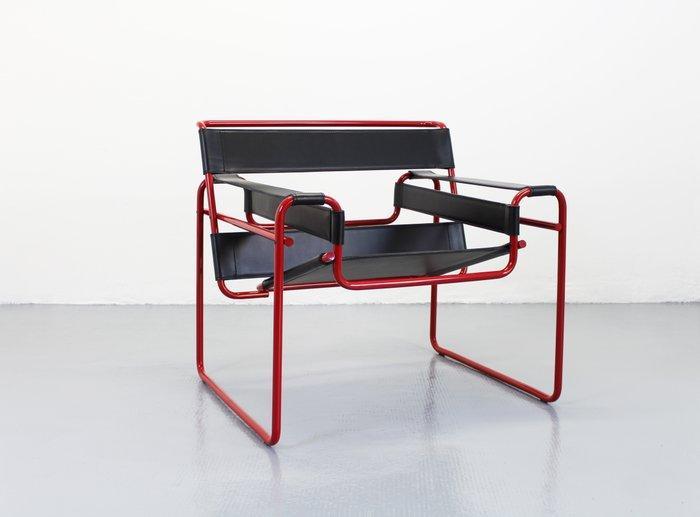 Knoll - Marcel Breuer - Fauteuil - Rode en zwarte Wassily, Antiek en Kunst, Kunst | Designobjecten