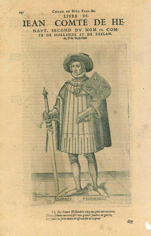Portrait of John II, Count of Hainaut, Holland, and Zeeland, Antiek en Kunst, Kunst | Etsen en Gravures