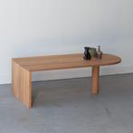 Halfronde eikenhouten salontafel 118 x 56 x 40cm, Huis en Inrichting, Tafels | Salontafels, Minimalistisch / natuurlijk, 100 tot 150 cm