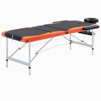 vidaXL Massagetafel inklapbaar 3 zones aluminium zwart en, Verzenden, Nieuw