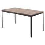 -16% - Bureau Tafel - Zwart met Robson Eiken topblad, Verzenden, Nieuw, Bureau