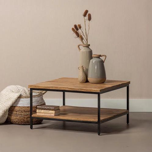 Salontafel Mangohout Ryan 80x80 cm, Huis en Inrichting, Tafels | Salontafels, 50 tot 100 cm, 50 tot 100 cm, Overige vormen, Nieuw