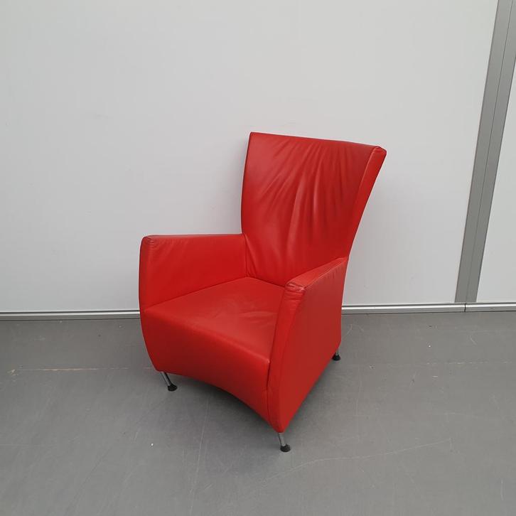 Montis Windy DESIGN lederen fauteuil relax stoel TOMATO, Huis en Inrichting, Stoelen, Ophalen of Verzenden