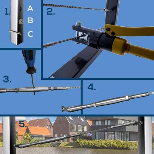 Staalkabel Balustradekit 6mm - Persterminal, Doe-het-zelf en Verbouw, IJzerwaren en Bevestigingsmiddelen, Verzenden