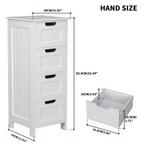 Badkamer Ladekast 4 Lades – Vrijstaande Witte Opbergkast, Huis en Inrichting, Badkamer | Badkamermeubels, Verzenden, Nieuw