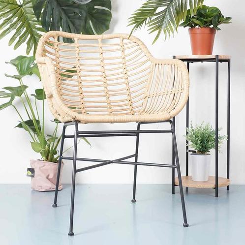 Rotan tuinstoel | Eetkamerstoel | Rattan | Kuipstoel, Huis en Inrichting, Stoelen, Eén, Bruin, Nieuw, Riet of Rotan, Verzenden