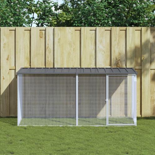 vidaXL Kippenhok met dak 203x98x90 cm gegalvaniseerd staal, Dieren en Toebehoren, Knaagdieren en Konijnen | Hokken en Kooien, Nieuw