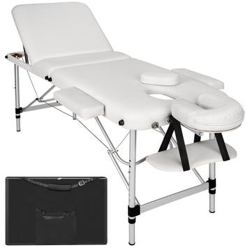 3 zones massagetafel met 5cm vulling en aluminiumframe - wit beschikbaar voor biedingen