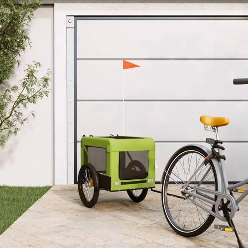vidaXL Hondenfietstrailer oxford stof en ijzer groen en, Dieren en Toebehoren, Overige Dieren-accessoires, Nieuw, Verzenden