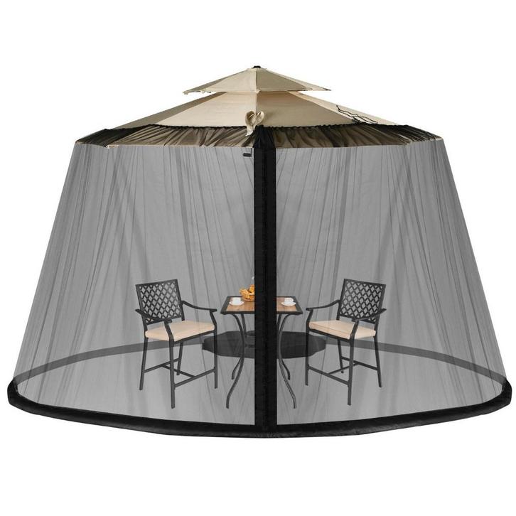 LIVSK Parasol Klamboe met 2 Deuren en Dubbele Rits - Verstel, Tuin en Terras, Partytenten, Nieuw, Verzenden