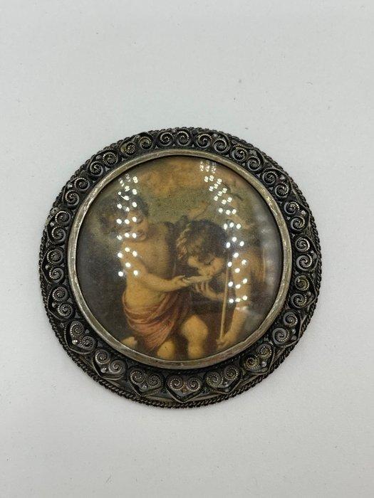 Zonder Minimumprijs - Broche Zilver - Gepatineerd met zilver, Sieraden, Tassen en Uiterlijk, Antieke sieraden