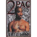 Wandbord - 2 Pac 1971-1996 Tupac Shakur, Nieuw, Ophalen of Verzenden, Poster, Artwork of Schilderij