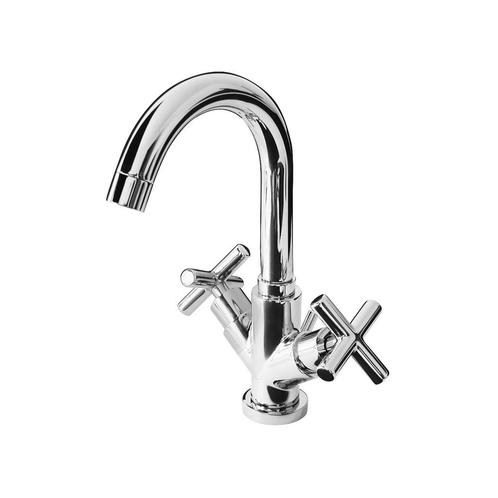 Wastafelkraan Sanimex Giulini Opbouw Tweegreeps Kruisgreep, Doe-het-zelf en Verbouw, Sanitair, Kraan, Nieuw, Chroom, Ophalen of Verzenden