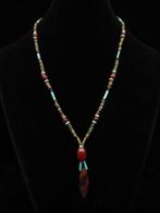 Oud-Egyptisch Ketting van Carneool en Faience Mummiekralen