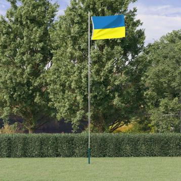vidaXL Vlag Oekraïne met messing oogjes 90x150 cm