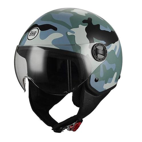 BHR 801 vespa helm camouflage grijs, Motoren, Kleding | Motorhelmen, Nieuw met kaartje, Verzenden