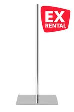 Italiaanse zware chrome poot voor torsos en bustes, 120 cm