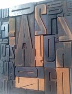 Drukblokken (51) - XL oude typografische letterblokjes -