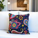 Afrikaans kussen | Blauw Roze Paisley- Sierkussen 45x45 - 10, Huis en Inrichting, Ophalen of Verzenden, Nieuw