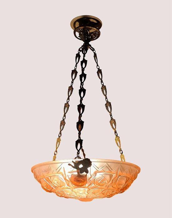 Jean NOVERDY - Lamp - Pâte de verre en brons - Lamp,, Antiek en Kunst, Kunst | Designobjecten