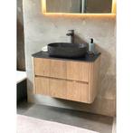 Badmeubel Casajoy Bold Onderkast 80 cm 2 Lades Eiken Met, Ophalen of Verzenden, Nieuw, Bad