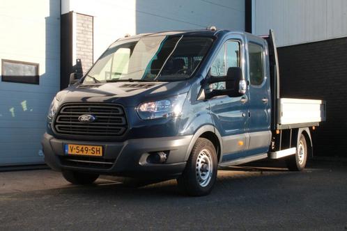 Ford Transit 2.0 TDCI L3 Dubbele Cabine Open Laadbak EURO 6, Auto's, Bestelauto's, Dealer onderhouden, Lease, Zwart, Handgeschakeld