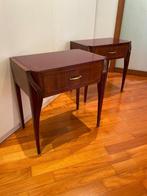 Nachtkastje - Hout, Glas - Set vintage nachtkastjes uit de, Antiek en Kunst